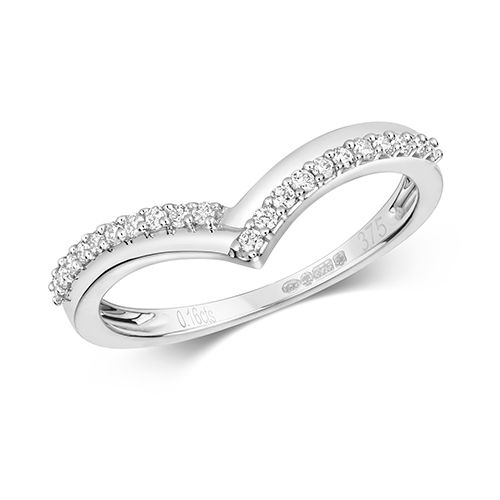 9CT DIAMOND 0.15CT SET WISHBONE