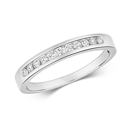 9CT DIAMOND 0.17CT HALF ET RING