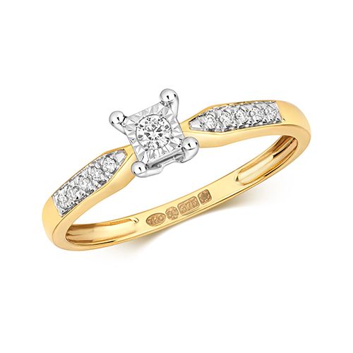 9CT DIAMOND 0.15CT ILLUSION SET