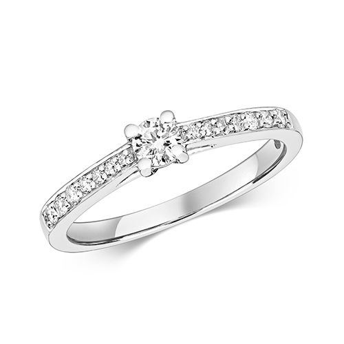 9CT DIAMOND 0.27CT SOLITARE SET SHOULDERS