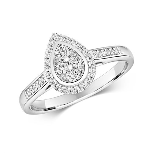 9CT DIAMOND 0.33CT CLUSTER RING PEAR