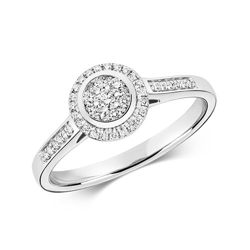 9CT DIAMOND 0.25CT CLUSTER RING ROUND