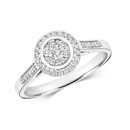 9CT DIAMOND 0.33CT CLUSTER RING ROUND