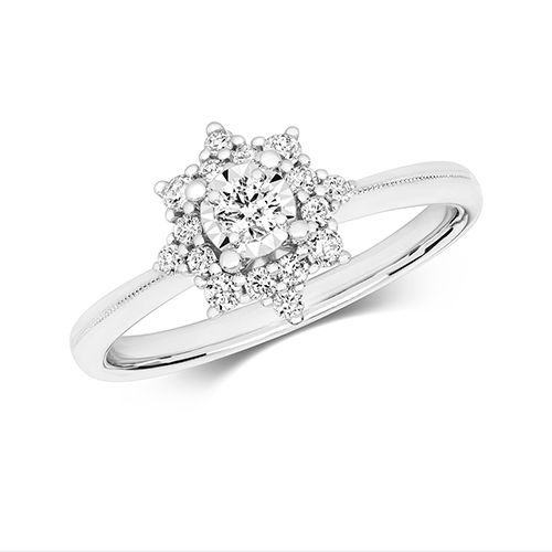 9CT DIAMOND 0.32CT ILLUSION SOLITAIRE