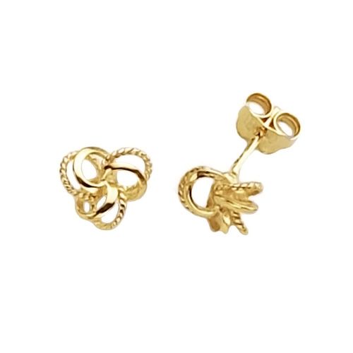 9CT YEL GOLD KNOT STUD EARRINGS