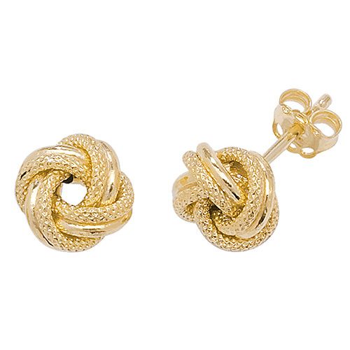9CT YEL GOLD DOUBLE KNOT STUD EARRINGS