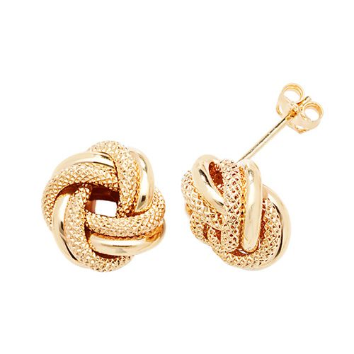 9CT YEL GOLD DOUBLE KNOT STUD EARRINGS