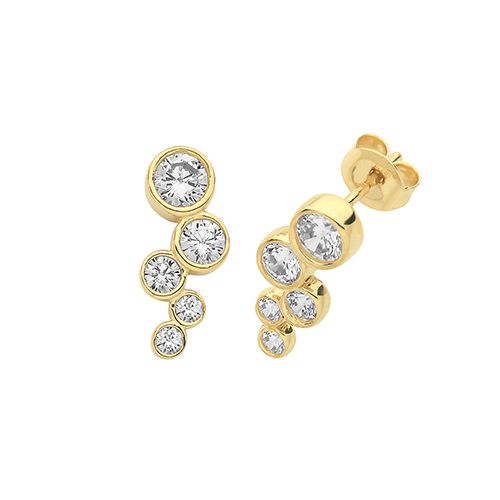 9CT YEL GOLD BEZEL CZ STUD EARRINGS