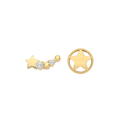 9CT YEL GOLD STUD EARRINGS