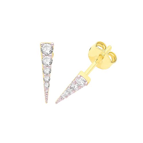 9CT YEL GOLD PAVE SET SPIKE STUDS