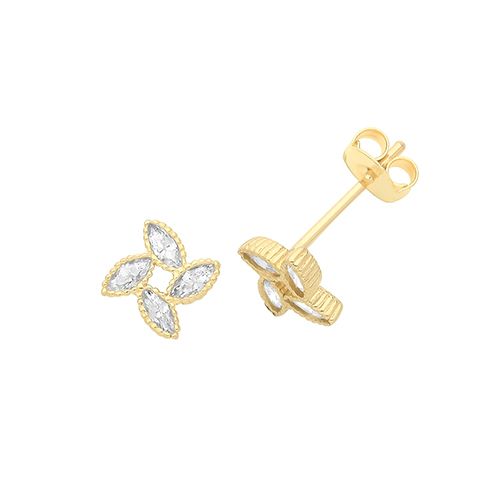 9CT YELLOW GOLD CZ STUD