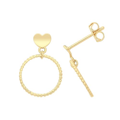 9CT YELLOW GOLD CIRCLE STUD