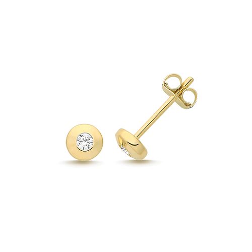 9CT YEL GOLD CZ ROUND STUDS