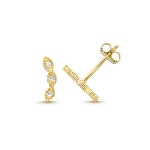9CT YEL GOLD CZ CLIMBING STUDS