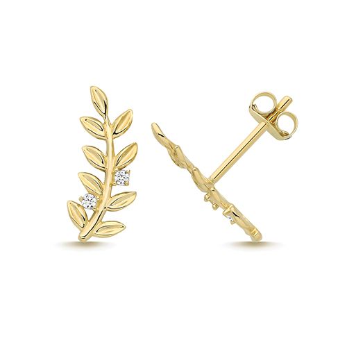 9CT YEL GOLD BRANCH CLIMBER STUDS