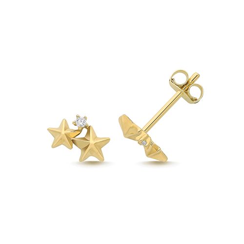 9CT YEL GOLD CZ STAR CLUSTER STUDS