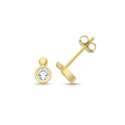 9CT YEL GOLD CZ STUDS