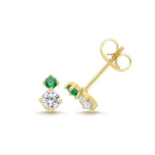 9CT YELLOW GOLD CZ STUDS