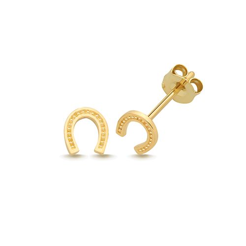9CT YEL GOLD HORSESHOE STUD