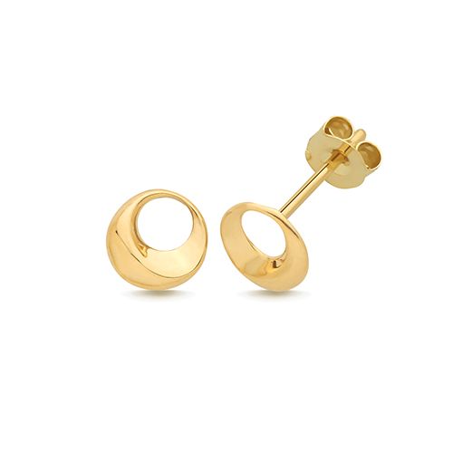 9CT YEL GOLD VORTEX STUD