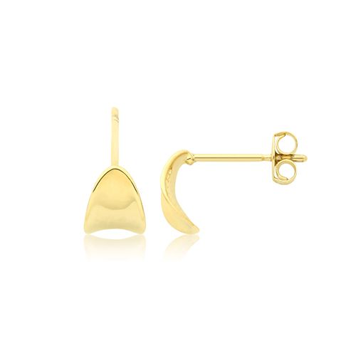 9CT YEL GOLD PETAL HUGGIE STUD