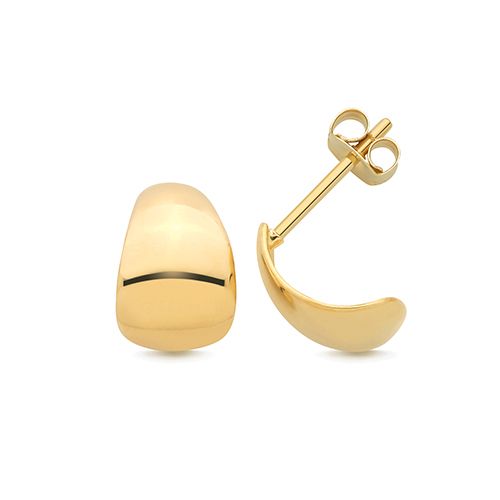 9CT YEL GOLD HUGGIE STUD EARRINGS