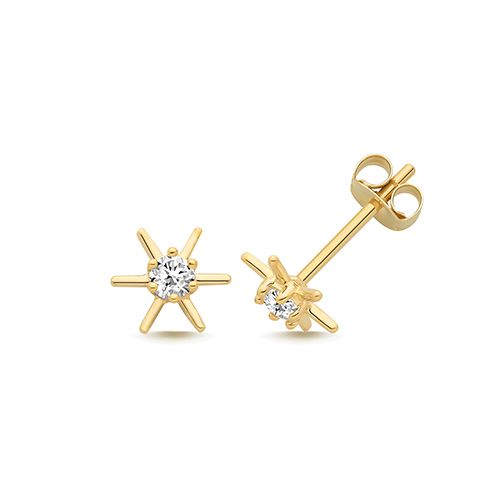 9CT YEL GOLD CZ STUD EARRINGS