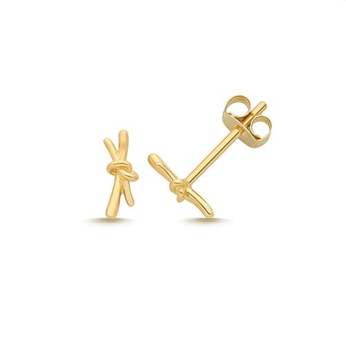 9CT YEL GOLD TINY KNOT STUD EARRINGS