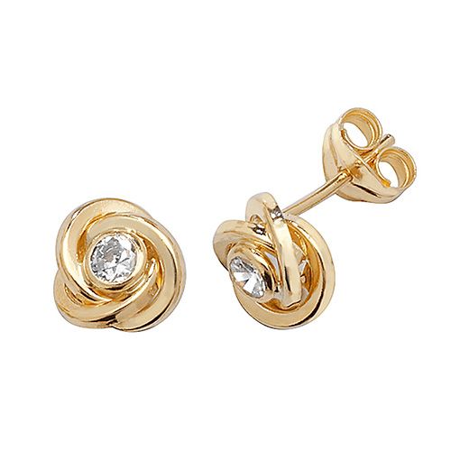 9CT YEL GOLD CZ ORBITAL STUD EARRINGS