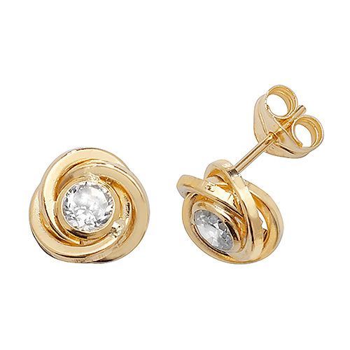 9CT YEL GOLD CZ ORBITAL STUD EARRINGS
