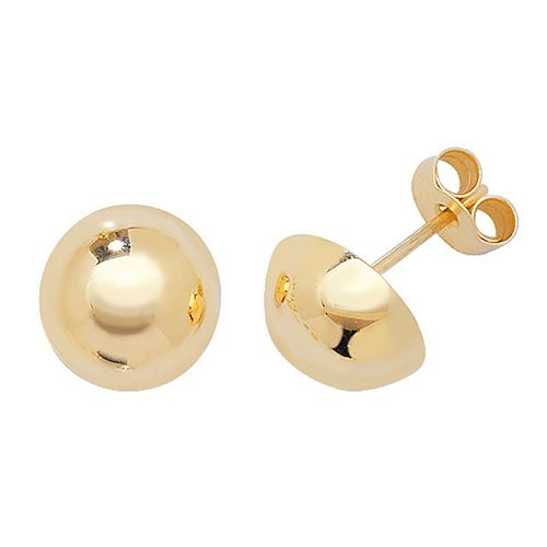 9CT YEL GOLD 9MM DOME STUD EARRINGS