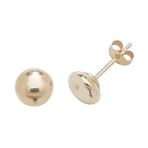 9CT YEL GOLD 5MM BUTTON STUD EARRINGS