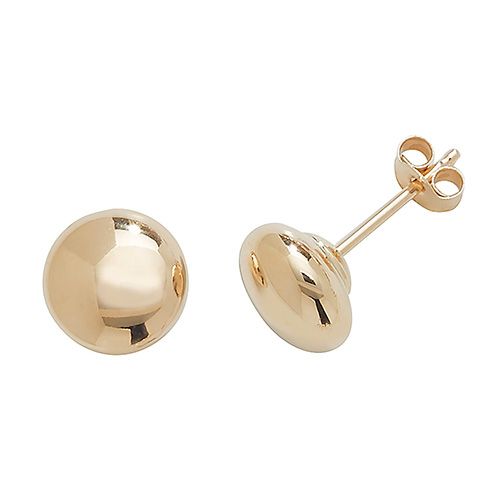 9CT YEL GOLD 6MM BUTTON STUD EARRINGS