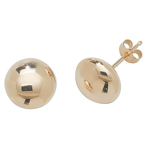 9CT YEL GOLD 7MM BUTTON STUD EARRINGS