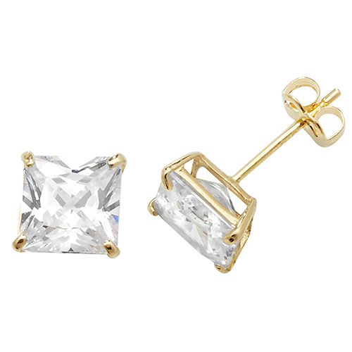 9CT YEL GOLD CZ STUD EARRINGS