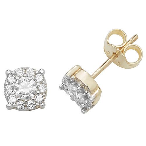 9CT YEL GOLD CZ STUD EARRINGS