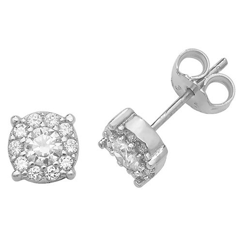 9CT WHT GOLD CZ STUD EARRINGS
