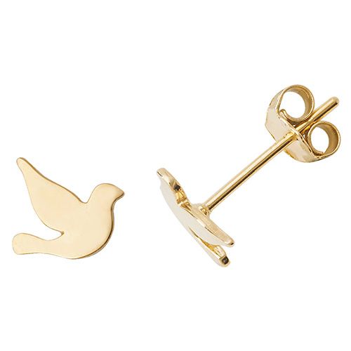 9CT YEL GOLD DOVE STUD EARRINGS