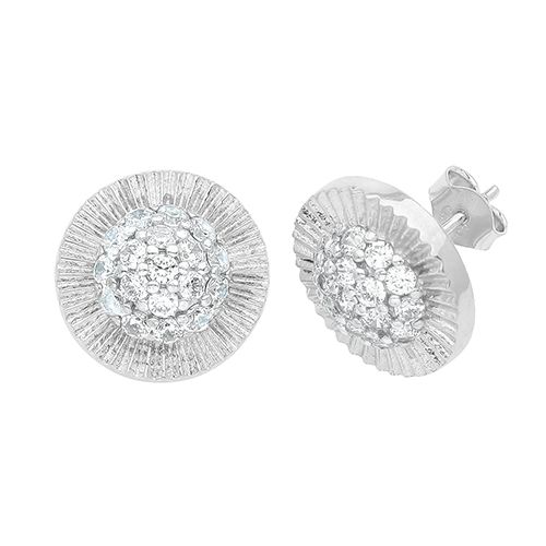 9CT WHITE GOLD ROUND CZ STUD EARRINGS