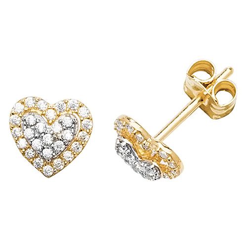 9CT YEL GOLD CZ STUD EARRINGS