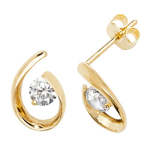 9CT YEL GOLD CZ STUD EARRINGS