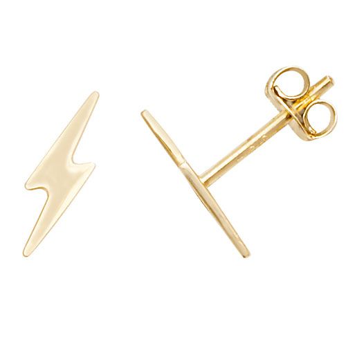 9CT YEL GOLD LIGHTNING BOLT STUD EARRINGS