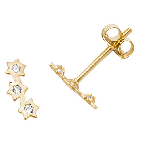 9CT YEL GOLD CZ CONSTELLATION STUD EARRINGS