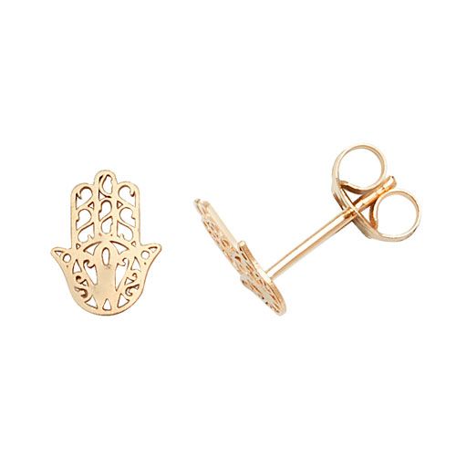 9CT YEL GOLD HAMSA STUD EARRINGS