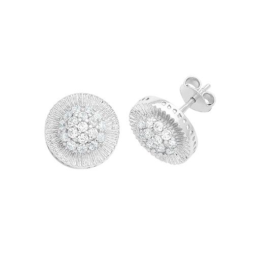 9CT WHITE GOLD ROUND CZ STUD EARRINGS