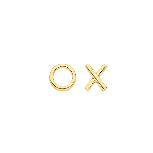 9CT YEL GOLD XO STUDS