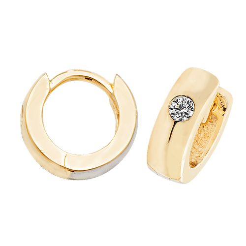 9CT YEL GOLD HINGED CZ EARRINGS