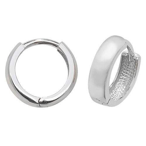 9CT WHT GOLD HINGED EARRINGS