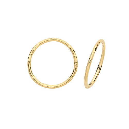 9CT YEL GOLD 14MM HINGED HOOPS