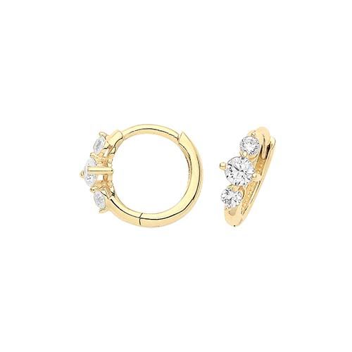 9CT YEL GOLD CZ CLICKERS